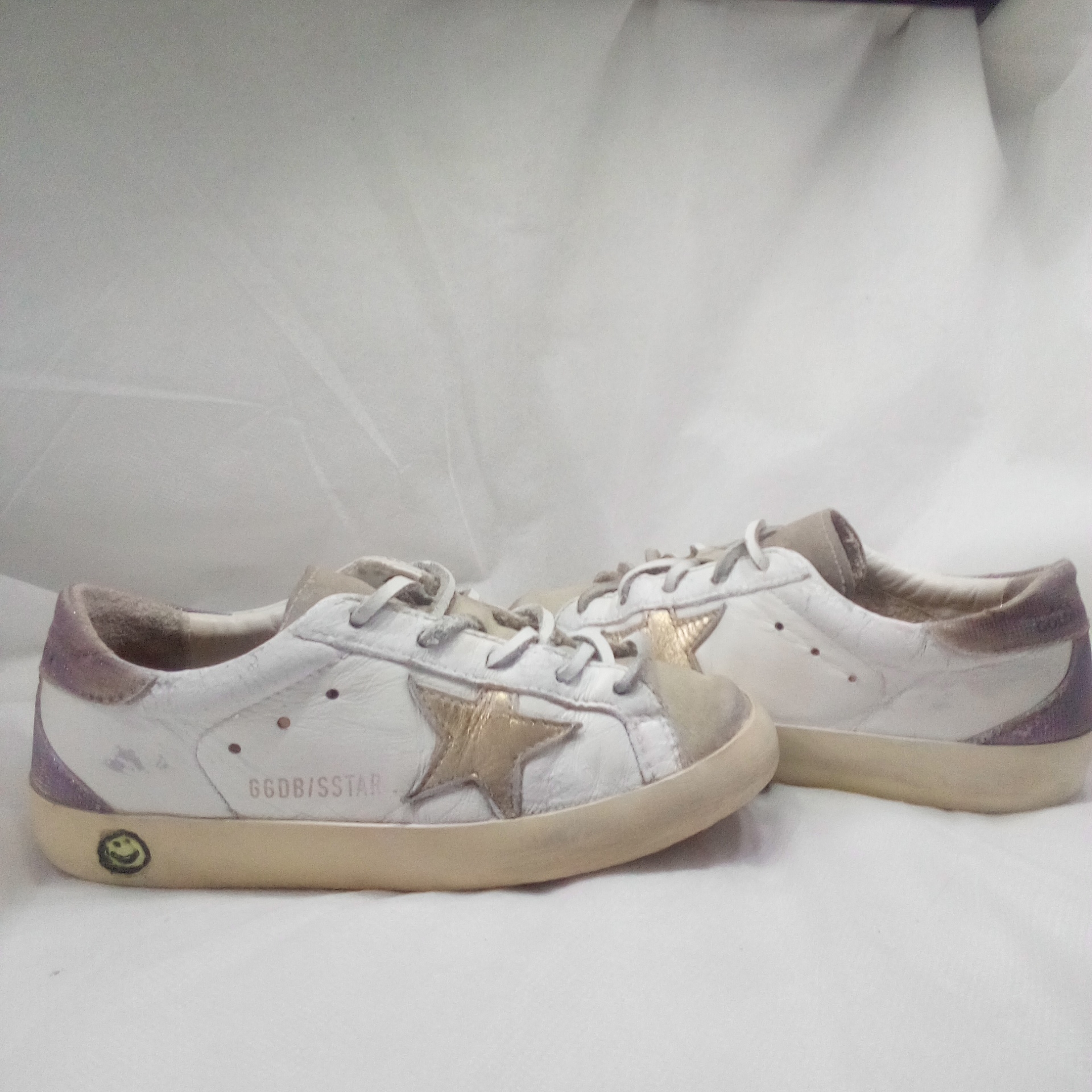 Golden Goose White Sneakers With Bronze Star